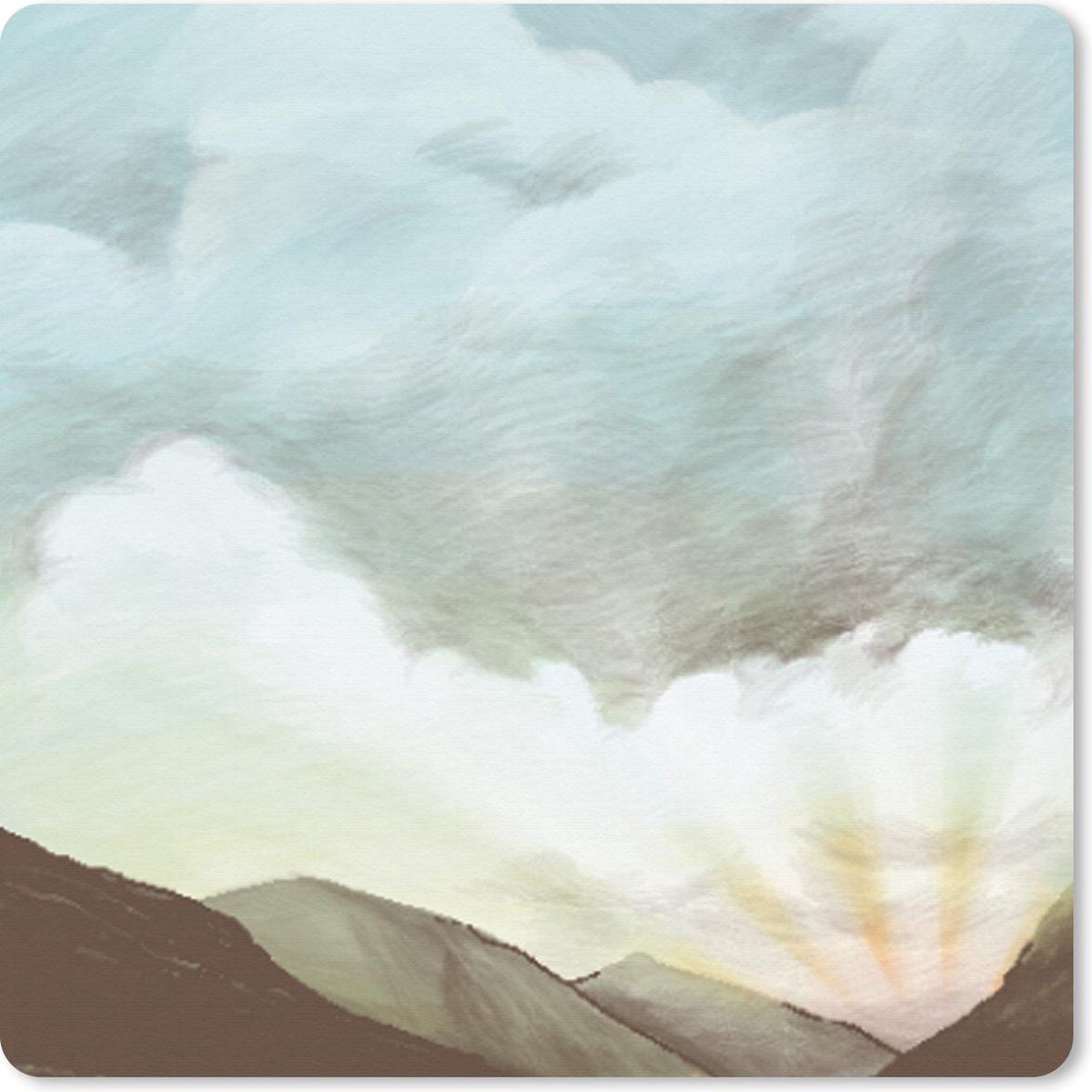 Muismat 20x20 cm - Mousepad Lucht - Berg - Kleuren - Muismatten