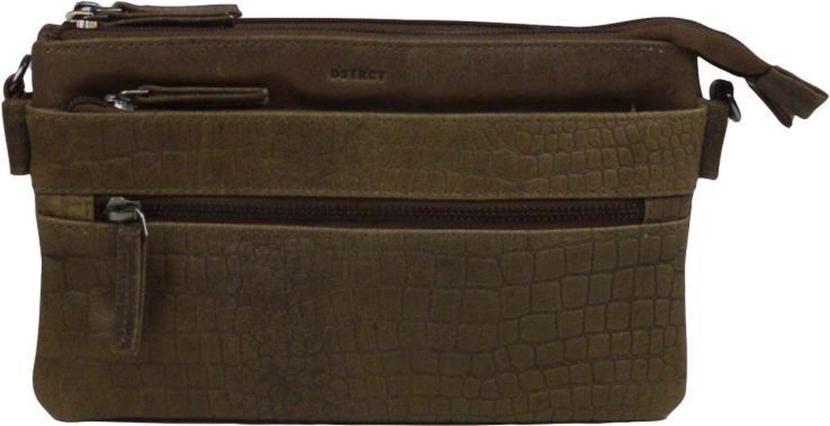 Dstrct Flora Fountain Croco Clutch Grey