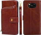 Ritstas PU + TPU Horizontale Flip Lederen Case met Houder & Kaartsleuf & Portemonnee & Lanyard Voor Xiaomi Poco X3 NFC (Bruin)