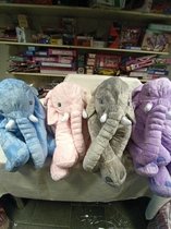 Set van 4 Knuffel olifanten, 65 cm -XXL in 4 kleuren - Kleur is lichtgrijs - geel -paars -roze - origineel cadeau - kussen -knuffeldier.