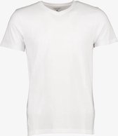 Unsigned heren T-shirt wit katoen V-hals - Maat 3XL