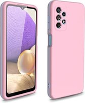 Voor Samsung Galaxy S21 Ultra 5G Dual-color 360 graden volledige dekking Beschermende pc + TPU schokbestendig hoesje (roze)