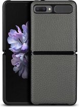 Voor Samsung Galaxy Z Flip Lychee Texture lederen opvouwbare beschermhoes (grijs)