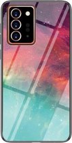 Voor Samsung Galaxy Note20 Ultra Sterrenhemel Geschilderd Gehard Glas TPU Schokbestendig Beschermhoes (Kleur Sterrenhemel)