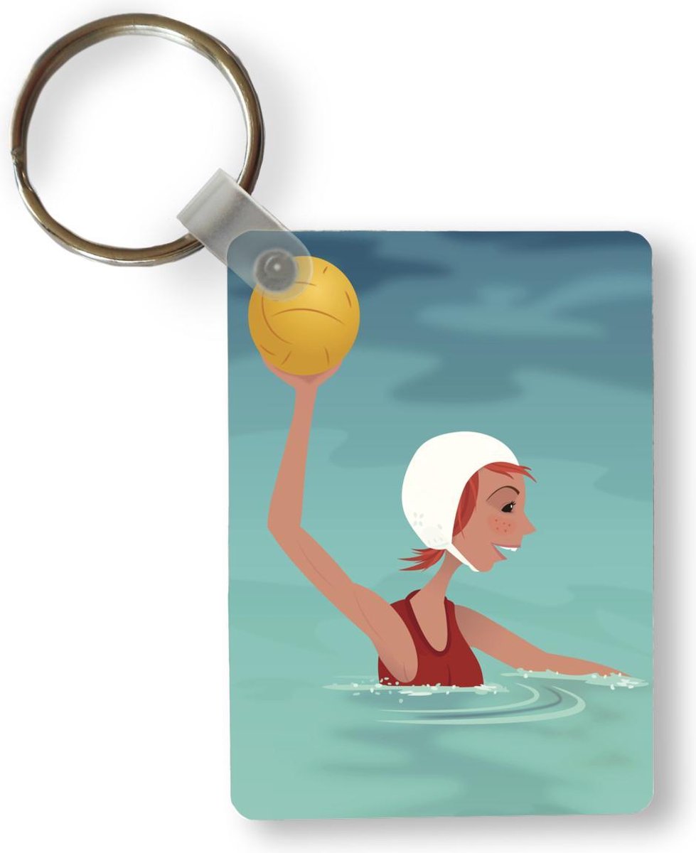 Sleutelhanger - Een illustratie van vrouw die waterpolo speelt -  Uitdeelcadeautjes -... | bol.com