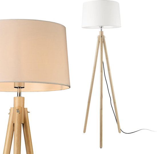 lux.pro Staande lamp Stevenage vloerlamp 170 cm zwart en beige E27