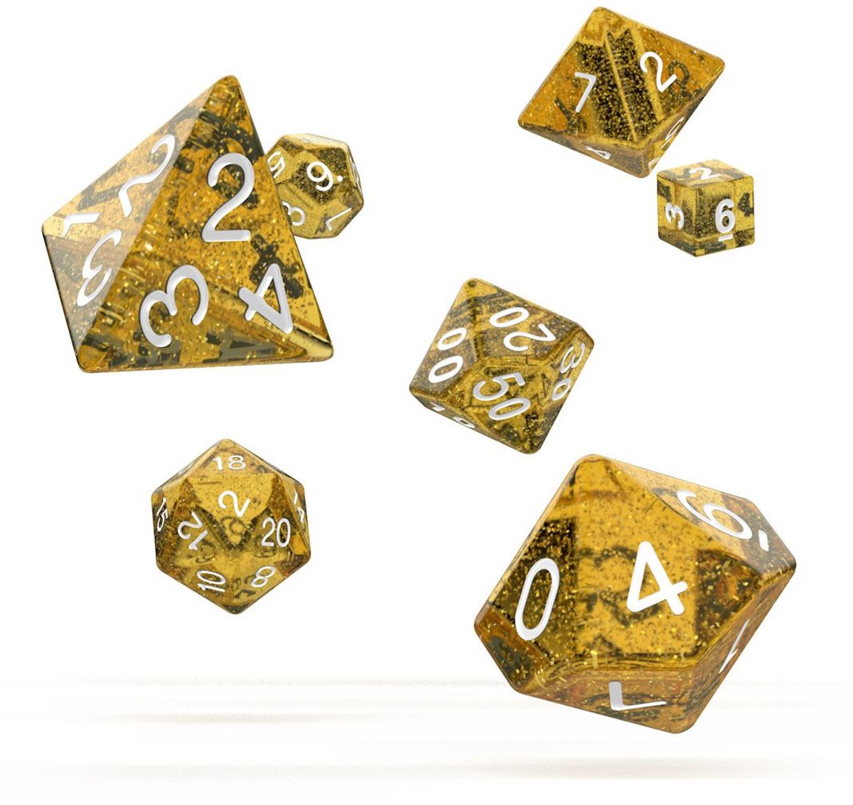 Oakie Doakie Dice Rpg Set Speckled / Glitter - Orange