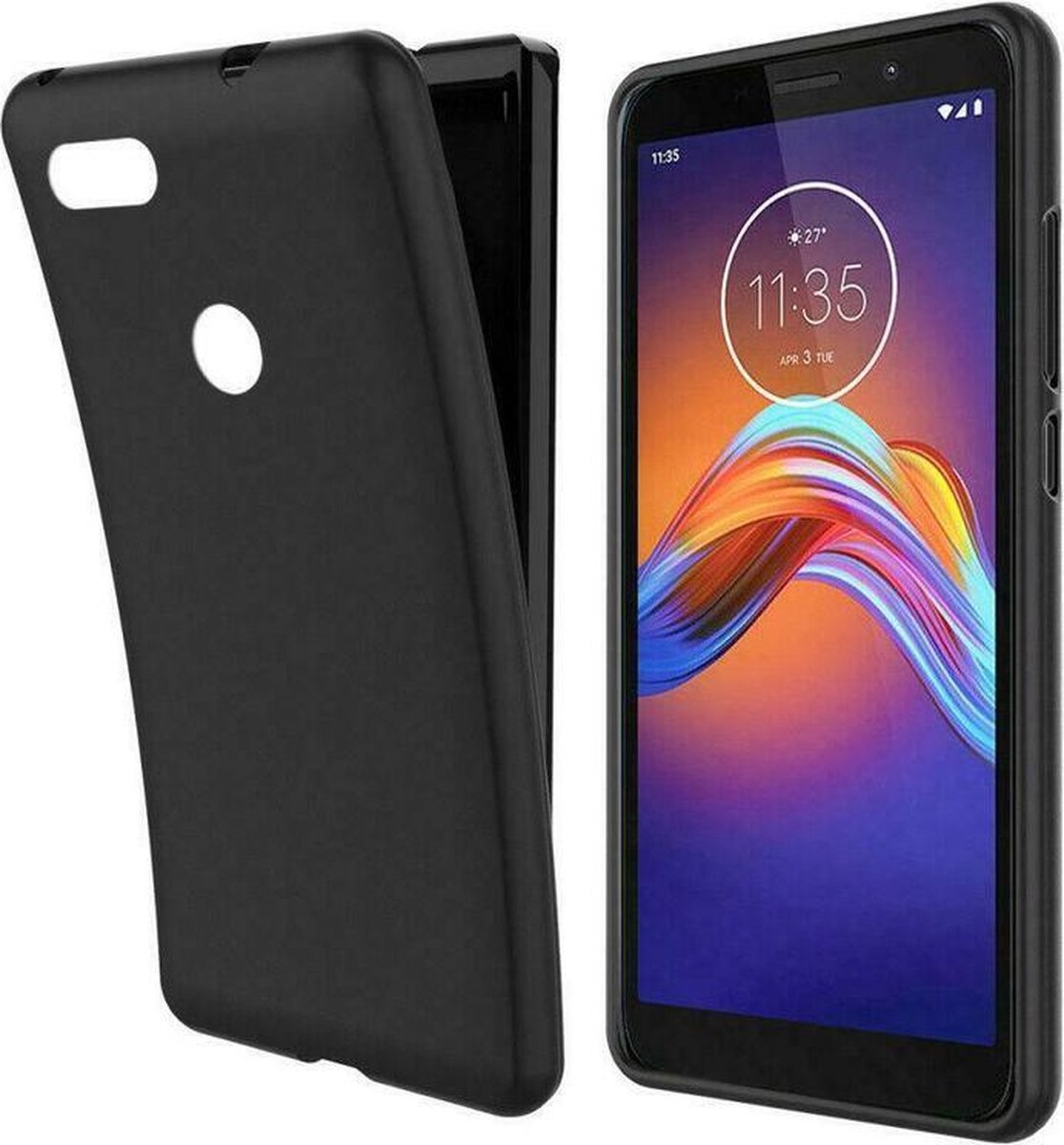 Hoesje Geschikt voor: Motorola Moto E6 Play - Silicone - Zwart