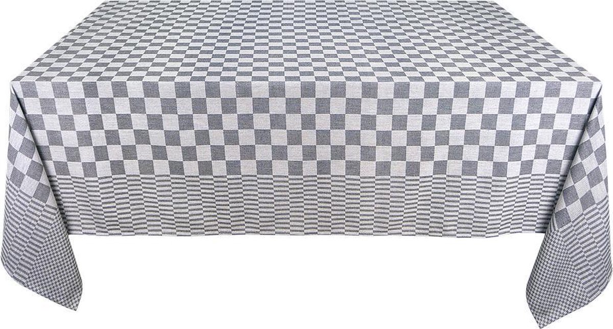Treb Horecalinnen Tafelkleed Zwart en Wit Geblokt 140x200cm - Treb WS
