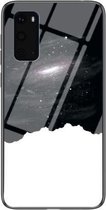 Voor Samsung Galaxy S20 Sterrenhemel Geschilderd Gehard Glas TPU Schokbestendig Beschermhoes (Kosmische Sterrenhemel)