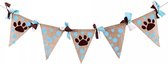 Jute honden slinger met blauwe strikjes - hond - slinger - decoratie - huisdier