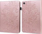 Voor Lenovo Tab M8 8505X Kant Bloem Embossing Patroon Horizontale Flip Lederen Case met Houder & Kaartsleuven & Portemonnee & Fotolijst (Rose Goud)