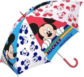 kinderparaplu Mickey 45 cm polyester rood/wit/blauw