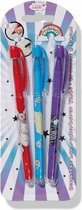 gelpen Theodor & Friends junior roze/turquoise 2 stuks