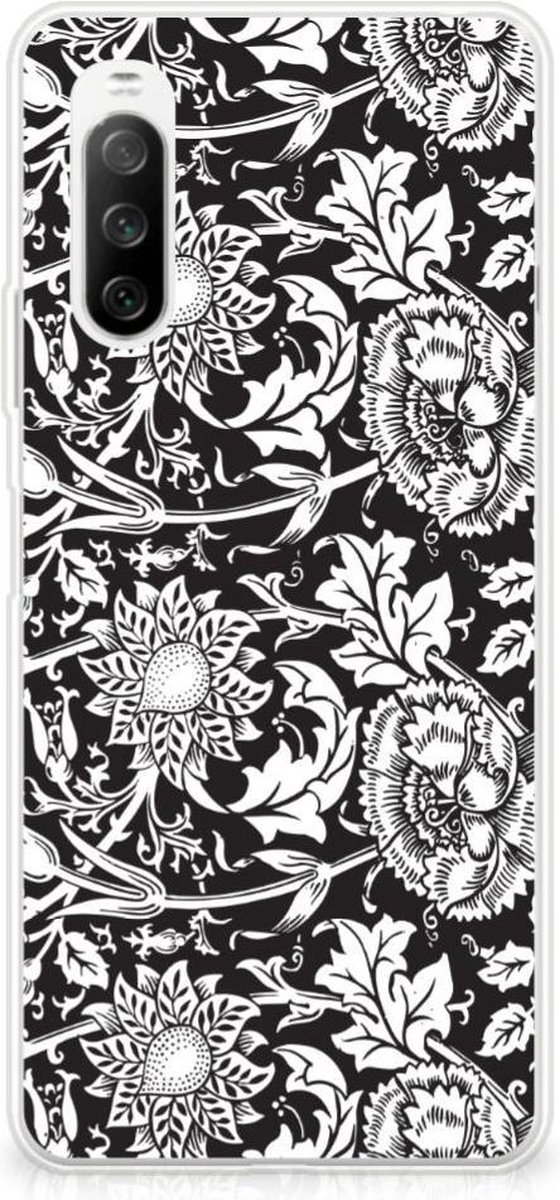 Sony Xperia 10 III TPU Case Black Flowers