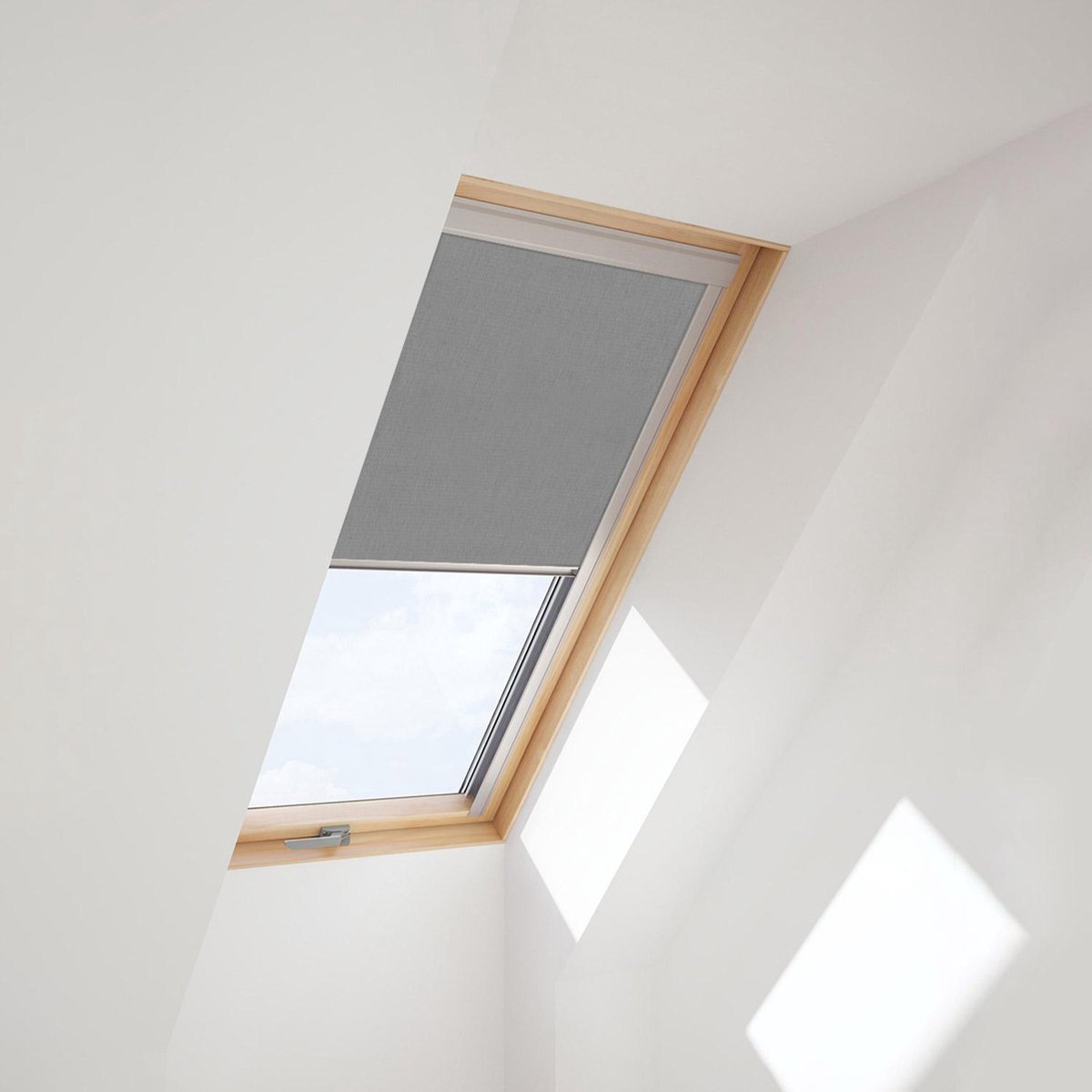 Contrio Dakraam Verduisterend Rolgordijn passend op VELUX U08, 808, 8, Grijs