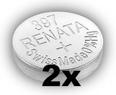 Renata 397 / SrR726SW zilveroxide knoopcel horlogebatterij 2 (twee) stuks