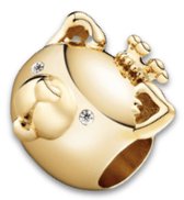 Tracelet - Zilveren bedels Bedel Chinese astrologie Hond | Horoscoop bedel | Verguld 925 Sterling Zilver - Pandora compatible - 925 Zilver Certificaat - Valentijn cadeau