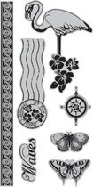 Graphic45 - Rubber stamp tropical travel cling 2
