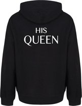 THE KING & HIS QUEEN couple hoodies zwart (QUEEN - maat XXL) | Matching hoodies | Koppel hoodies
