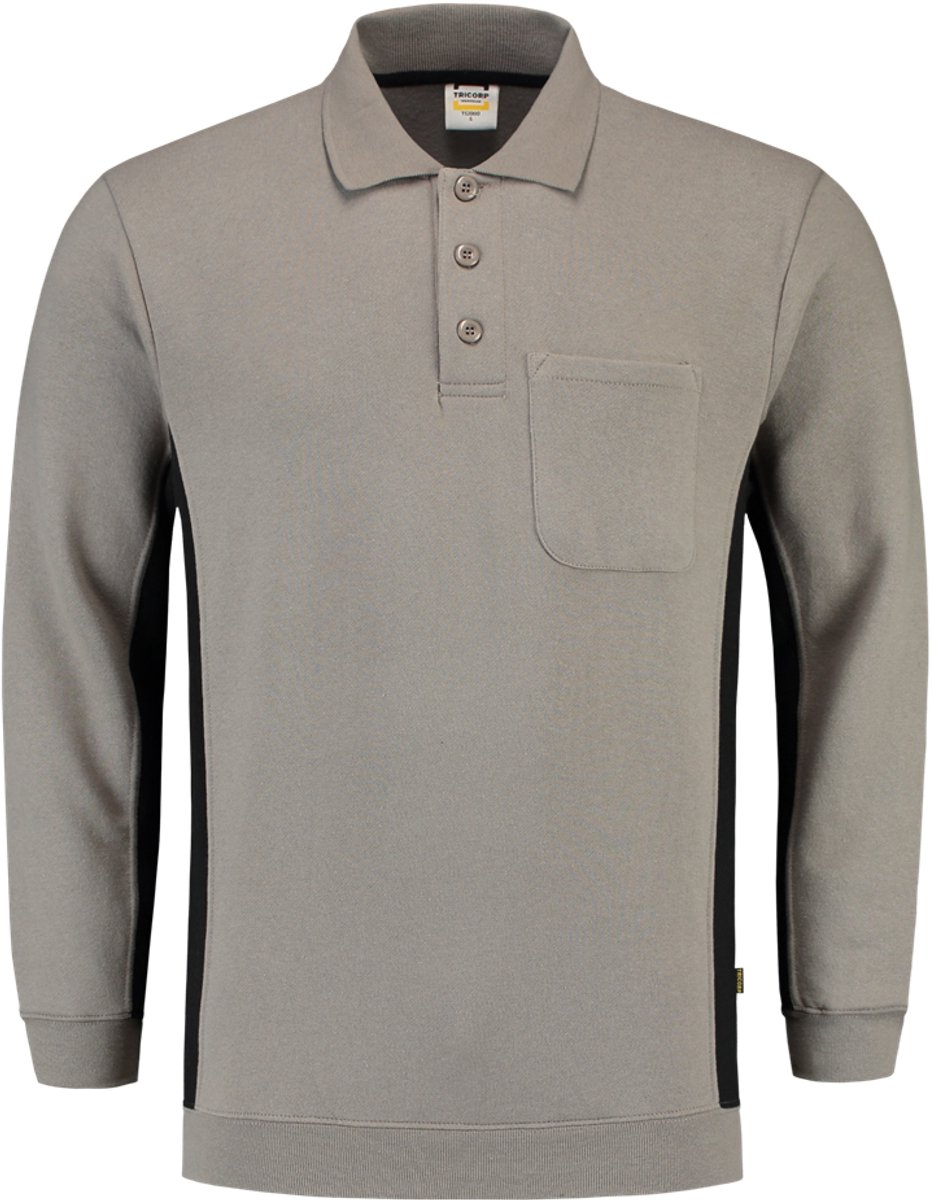 Tricorp Polosweater Bi-Color - Workwear - 302001 - Grijs-Zwart - maat 7XL