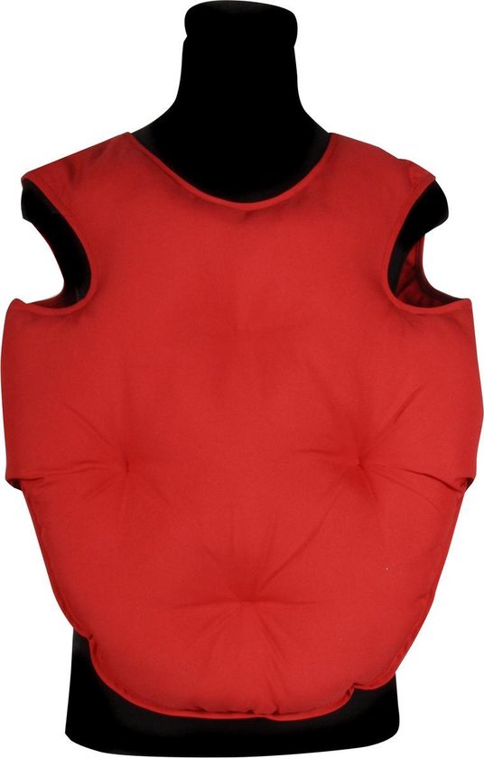 Kerstman Buik Rood - Klitterband Sluiting - One Size - Volwassen