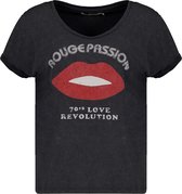 DEELUXE Gewassen T-shirt met vintage designZOUBIZOU Charcoal