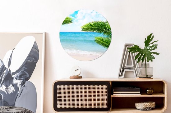 WallCircle - Cercle Mural - Cercle Mural - Tropical - Palmier - Plage - Aluminium - Dibond - 60x60 cm - Intérieur et Extérieur