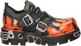 New Rock heren veterschoen - Zwart rood - Maat 45