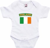 Ireland baby rompertje met vlag wit jongens en meisjes - Kraamcadeau - Babykleding - Ierland landen romper 68