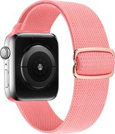 By Qubix Solo Loop Nylon bandje - Roze - Geschikt voor Apple Watch 38mm - 40mm - 41mm - Compatible Apple watch bandje - smartwatch bandje nylon bandje