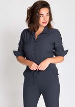 Grijze Blouse van Je m'appelle - Dames - Travelstof - Maat S - 5 maten beschikbaar