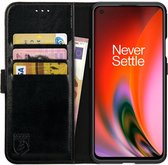 Rosso Element Book Case Wallet Hoesje Geschikt voor OnePlus Nord 2 | Portemonnee | 3 Pasjes | Magneetsluiting | Stand Functie | Zwart