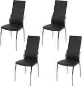 Set van 4 stoelen - Zwarte imitatie - L 44 x D 54 x H 100 cm - PHIL