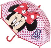 Bol.com Kinder paraplu Minnie Mouse rood 71 cm - Disney paraplus voor kinderen - Transparant aanbieding
