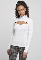 Urban Classics Longsleeve top -XL- Cut-Out Turtleneck Wit