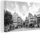 Canvas - Amsterdam - Grachtenpand - Architectuur - Woondecoratie - 90x60 cm - Schilderijen op canvas - Canvas schilderij