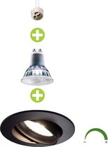 LED Inbouwspot Zwart 5,5W | Rond | 70 mm | Dimbaar - 4000K - Naturel wit (840)