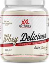 XXL Nutrition - Whey Delicious - Wei-eiwitpoeder met BCAA & Glutamine, Proteïne poeder, Eiwit shake, Whey Protein - Speculaas - 1000 gram