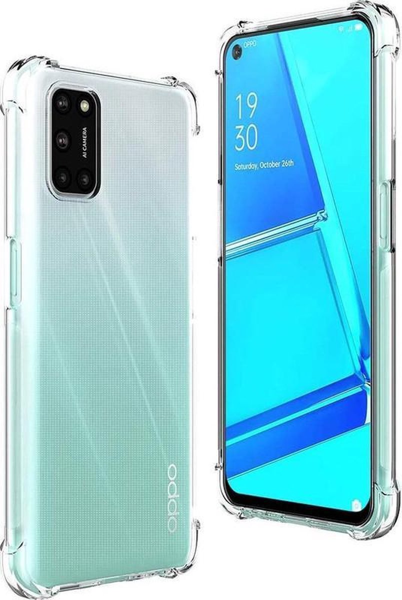 Hoesje Geschikt voor: Oppo A52 / A72 / A92 - Anti Shock Silicone Bumper - Transparant
