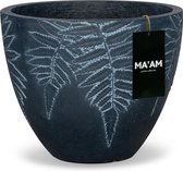 MA'AM Vio - Ronde Bloempot - D24x20 - Zwart - Varen plant design - Duurzaam - Vorstbestendig - Afwatering