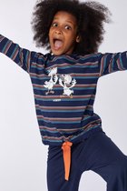 Woody pyjama meisjes - highland koe - streep - 212-1-BSL-S/901 - maat 176