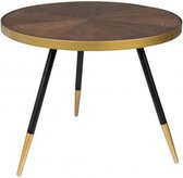 Luzo Salontafel Denise 40 X 61 Cm Hout/Staal Bruin/Zwart/Goud