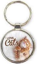 Miko - Sleutelhanger - I love cats - Rond