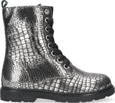 Apples & Pears B009048 Veterboots - Laarzen Met Veters - Meisjes - Zilver - Maat 34