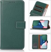 Voor Xiaomi Redmi Note 10 5G / Poco M3 Pro Litchi-textuur PU + TPU Horizontale flip-lederen hoes met houder en kaartsleuven en portemonnee (donkergroen)