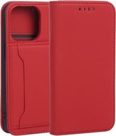 Sterk magnetisme Schokbestendig Horizontale Flip Liquid Feel lederen tas met houder en kaartsleuven en portemonnee voor iPhone 13 Pro (rood)