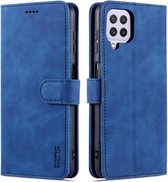 Voor Samsung Galaxy A22 4G AZNS Huid Voelen Kalf Textuur Horizontale Flip Lederen Case met Kaartsleuven & Houder & Portemonnee (Blauw)
