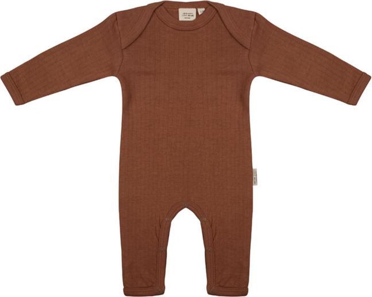 Little Indians Jumpsuit Geribbeld Meisjes Katoen Bruin Mt 9-12 Mnd