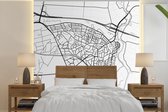 Papier peint - Papier peint photo peint Carte - Baarn - Zwart - Wit - Largeur 220 cm x hauteur 220 cm